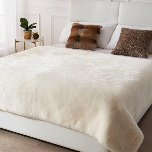 CX-D-163 Luxury Bed Floor Home Real Australia Sheep Lamb Fur Blanket