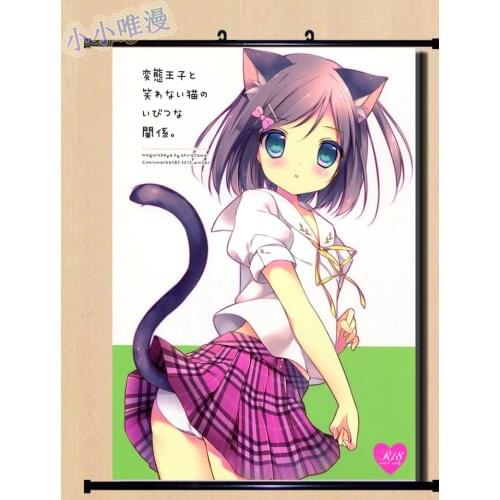 Japanese Anime Decorative Pictures Hentai oji to Warawanai Stony Cat Tsutsukakushi tsukiko Home Decor Wall Scroll Poster