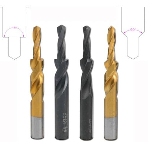 90 180 Degree Straight Shank Step Drill Two-Stage Straight Shank Twist Drill Conutersunk Drill Sub-Step Drill M3/M4/M5/M6/M8/M10