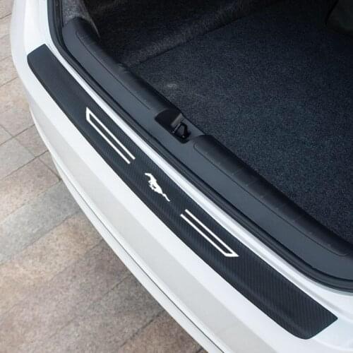 Ford Mustang GT SHELBY car trunk board sticker rear bumper protection sticker rear guard plate carbon fiber protection sticker