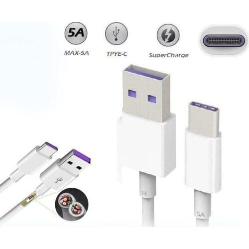 5A Super Type C Fast Charging usb c cable Type-c Charger For Huawei P30 P30 Pro Lite P20 Pro