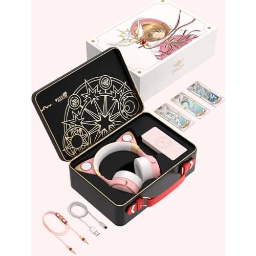 Card Captor Sakura Kinomoto Clear Card Anime Headset Headphone CLAMP Action Figure Cosplay Gamer Surround Noise Earphone