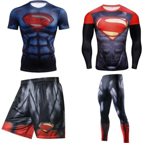 Compressie T-shirt Mannen Vs Pk Sport 3D Fitness Sport Pak Mma Rashguard Running Tights Bjj Boksen Sets Muay Thai mma Fightwear