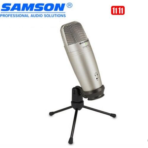 Samson c01u pro membrane capacitor monitors USB Studio Condenser Microphone with Real-time monitoring large diaphragm condenser