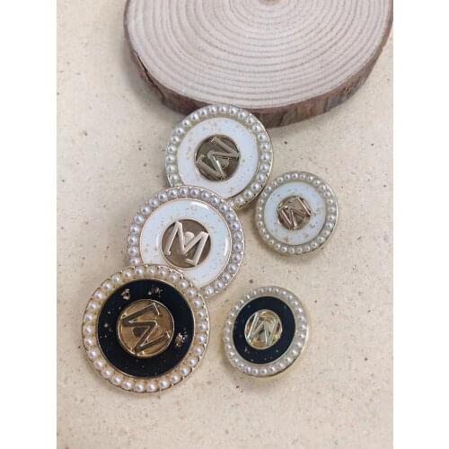 M Gold Metal Fabric Decorative Buttons for Clothing Craft Needlework Botones Sewing DIY Women Coat Dress 10pcs