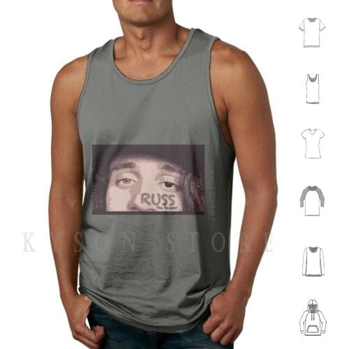 Russ Eyes Tank Tops Vest Sleeveless Russ Diemon Russ The Rapper Rap Hip Hop Russ Video Official Diemon Directed Esteves Edgar