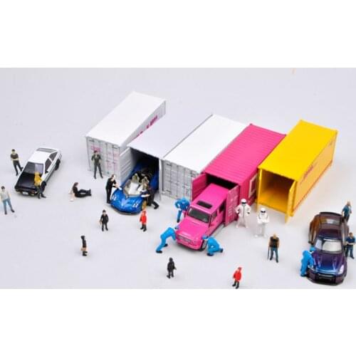 1:64 Scale Soldier Container Truck Model Scene Model Simulation Mini Doll Adult Collection Toy Model Decorative Ornaments