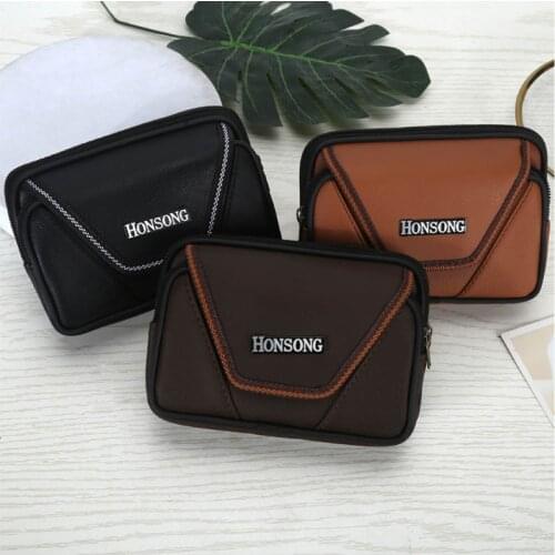 Men Vintage PU Leather Waist Bag Phone Pouch Sport Belt Hip Belt Loop Holster Wallet Carry Case Purse