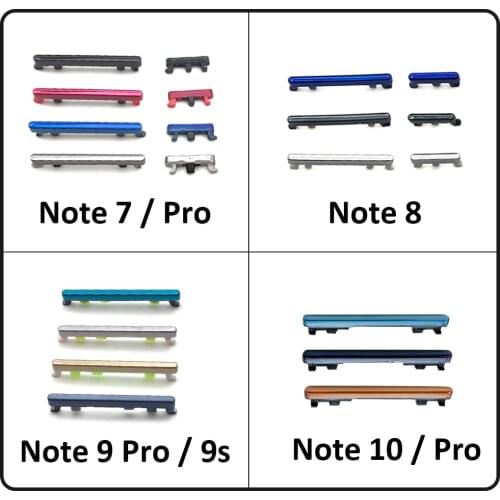 New Side Volume Button + Power ON / OFF Buttton Key Set For Redmi Note 7 8 9 10 Pro Replacement Parts