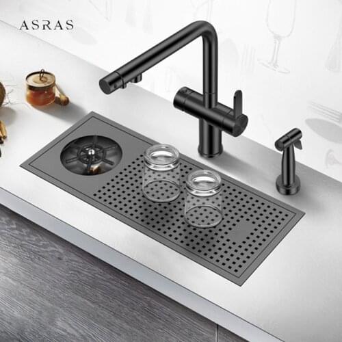 Bar Counter kitchen Nanometer Cup Rinser 304 Stainless Steel Handmade Brushed Cup Washer For Milk Tea Cafe Fast Food Shop