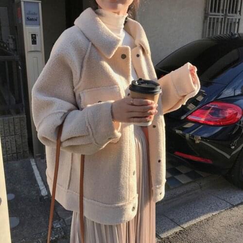 2020 Autumn And Winter Loose Plush Versatile New Coat Shirt Jacke Anti Sheepskin Female