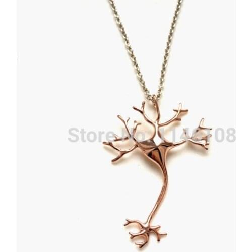 Science Jewelry 3D Printed Neuron Pendant Necklace Wearable Nerve Cell for women Christmas gift Bijoux