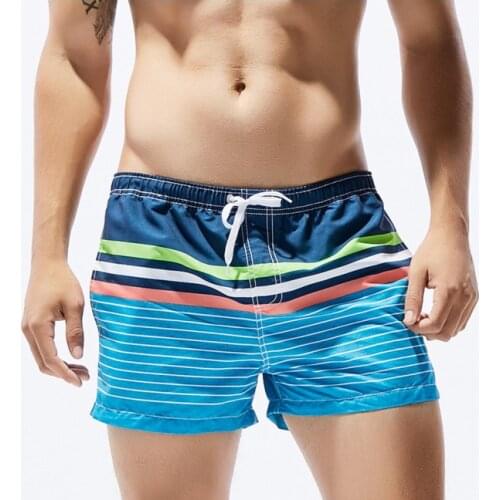 Summer Fashion Bermudas Board Shorts Men Beach Short Swimsuit Brand Stripe Quick Dry Beachwear Man Bath Suit Pocket Designer
