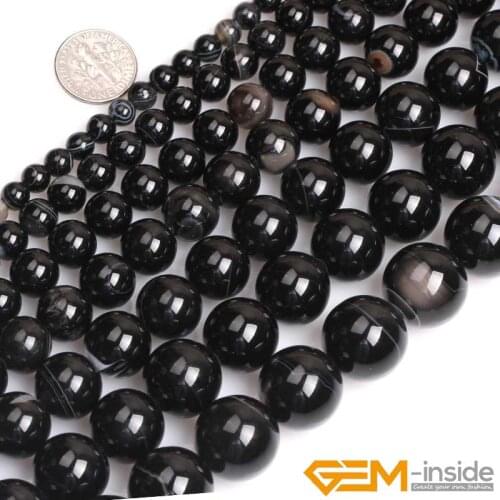 Natural Stone Banded Stripe Agates Bead For Jewelry Making Strand 15" DIY Jewelry Beads For Bracelet Necklace 6mm 8mm 10mm 12mm