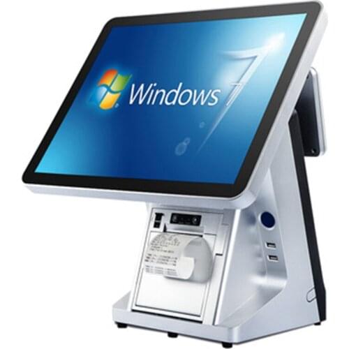 POS System 15 inch capasitive touch LED screen VFD for restaurants POS machine POS System