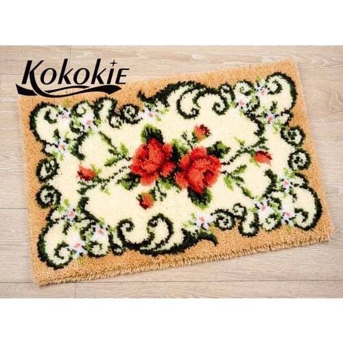 Handicraft carpet embroidery foamy floralkussen knooppakket latch hook kits rug printed canvas knooppakket tapijten accessories