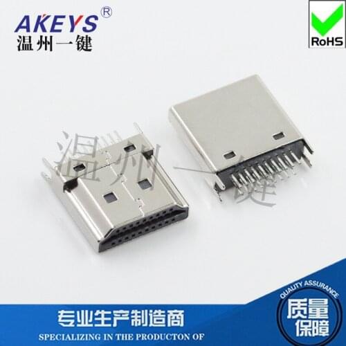 10pcs 1.6 copper nickel 19P plug connector welding wire HDMI high-definition digital interface Type A male splint