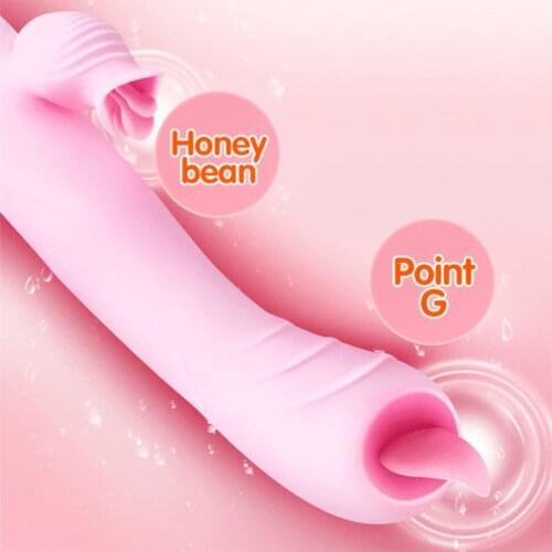 Passion G Spot Telescopic Heating Vibrator for Women Big Dildo Vaginal Tongue Licking Sex Toys for Couple Massager Masturbator