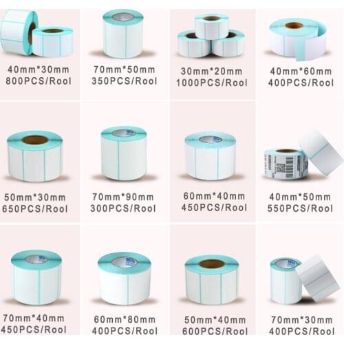 Thermal adhesive Barcode label paper 50mm width different height Heat-variable Clothes Label Paper sticker bar code paper