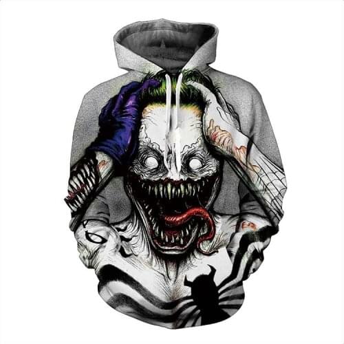 Cartoon Joker Hoodies 3D Print Hoodie Hoody Hip Hop Casual Coat Sweatshirts Hooded Casual Coat