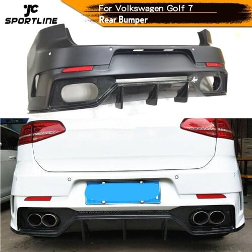 Carbon Fiber Rear Bumper Exhaust Diffuser Lip Spoiler for Volkswagen VW Golf 7 2014 2015 2016 2017 FRP Rear Bumper Lip Diffuser