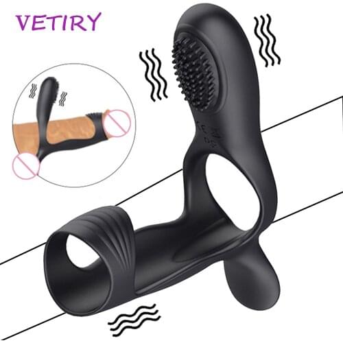Vibrating Penis Ring Sex Toys for Men Delay Ejaculation G spot Stimulator Clitoris Massager Couple Vibrator Cock Ring 10 Speeds