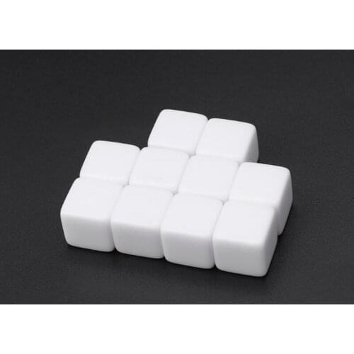 WXTF 10pcs/pack New Acrylic 16/18/20mm White Blank Dice Teaching Props Game Accessories Mathematical Tools Square Corner