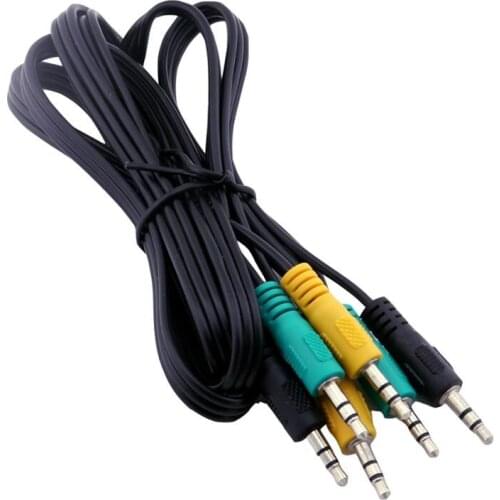 1pc 3x 3.5mm 1/8" 3 Pole Male Plug to 3x 3.5mm 3 Pole Male Plug Audio M/M Extension Adapter Cable Cord 5ft/1.5m