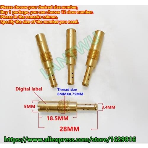 12pcs pilot jet / pack)motorcycle CB400 CG125 ~ 250 Keihin carburetorPE CVK FCR PWK PWM PJ CBR CR N424-21 Pilot/Slow Jet