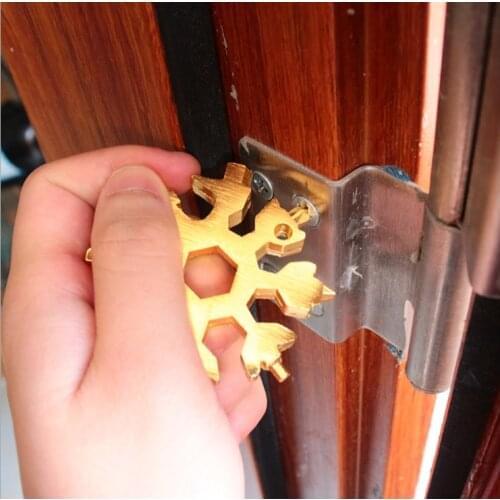 18 In 1 Snowflake Multi Pocket Tool Keychain Spanner Hex Wrench Multifunction Screwdriver Multipurpose Camp Survive Outdoor Hike