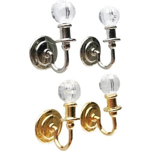 2Pcs/1:12 Doll House Diy Lighting Decoration Miniature Doll House Living Room Wall Light Doll Decoration Toys Childrens Toys Do