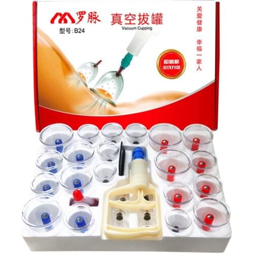 24PCS Body Health Care Vacuum Cupping Device Tank Vacuum Magnetic Therapy Devices Massager Therapy Suction Apparatus Cups