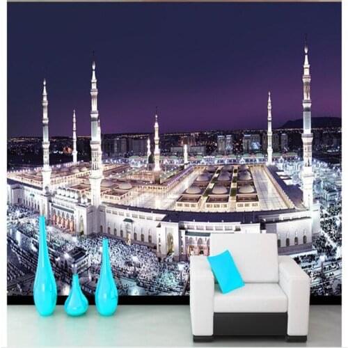 Beibehang custom mural non-woven 3d room wall paper Mosque in mecca, Saudi Arabia TV setting wall photo wallpaper for walls 3d