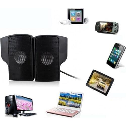 50% Off Mini Portable Clip On USB Stereo Speakers Soundbar for Laptop Notebook Computer