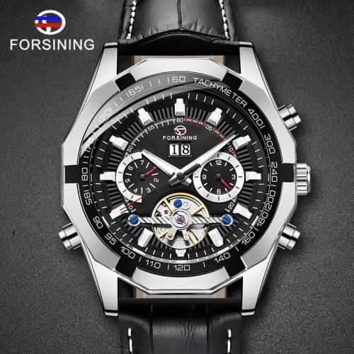 FORSINING Tourbillon Automatic Mechanical Men Wristwatch Military Sport Male Clock Top Brand Luxury Skeleton New Man Watch