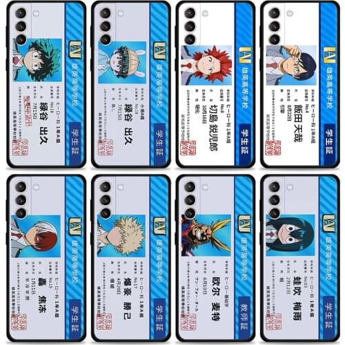 Mobilephone Case For Samsung S20 FE Caso My Hero Academy ID Card Guscio for Galaxy S21 Ultra S9 S10 Plus Lite S10e Shell Cover