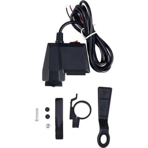 Dual Usb Waterproof Mobile Phone Charger Modification Accessories Motorcycle Mobile Phone Charger + Voltmeter