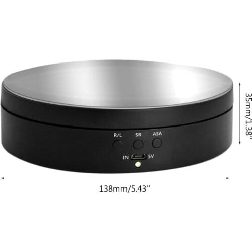 3 Speeds Electric Rotating Display Stand Mirror Turntable Jewelry Holder Battery USB Power