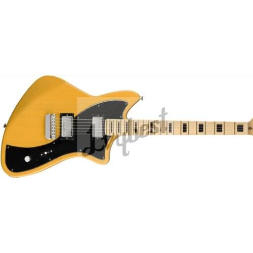 Electric guitar customized body and headstock shape, customer send his own parts,we install here,ash wood body and maple neck