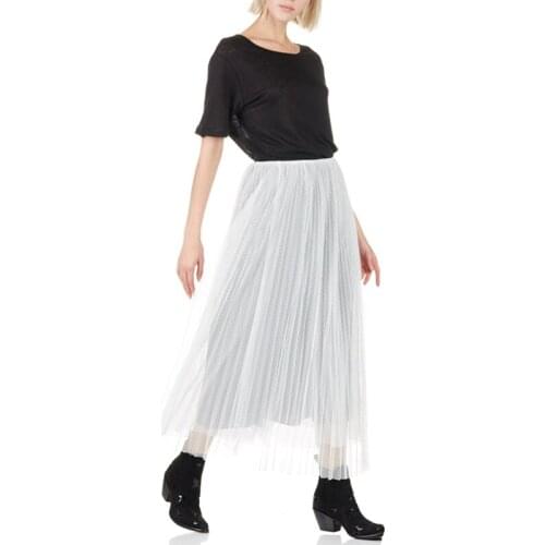 Patads French womens spring and summer multi-layer mesh splicing skirt, lady long skirt, versatile and sweet h18jesi