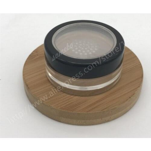 Hot sale 500pcs/lot 10g powder Jar, Empty Plastic Jar with sifter , Cosmetic Bottle With Black Lids Wholesale