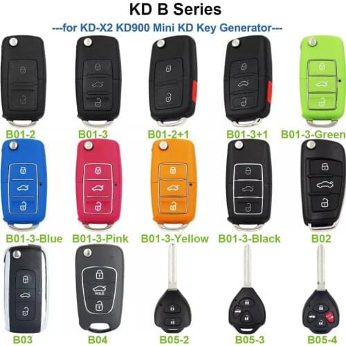 Keyecu B Series Universal KD Remote Key B01-3 -Luxury Black Yellow Pink B02 B03 B04 B05-2 for URG200 KD900+ KD-X2 Mini KD