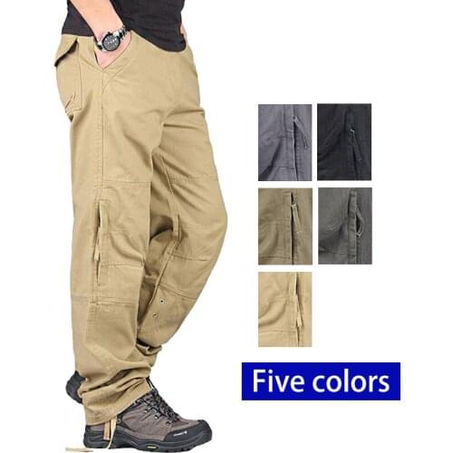 BALDAUREN Overalls Large Size Pants Men Casual Multi-pockets Baggy Combat Loose Trousers Overall Army Military Tactical Pants