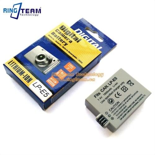 2Pcs/Lot LPE5 LP-E5 Battery Pack Rechargeable for Canon EOS Rebel XSi XS T1i 450D 500D 1000D Kiss F X2 X3 Digital SLR Cameras