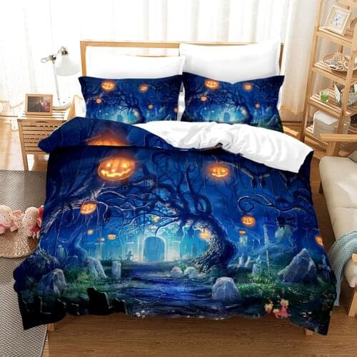 New 3D Bedding Set Skull Print Design Duvet Cover Sets King Queen Twin Size Dropshipping Happy Halloween Christmas New Year gift