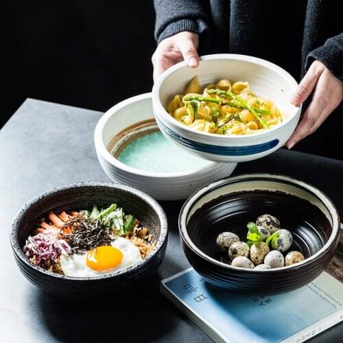 Japane-style Lamian Noodles Bowl Soup Noodle Bowl Creative Large-capacity Ceramic Bowl Breakfast Tableware Home Fruit Salad Bowl