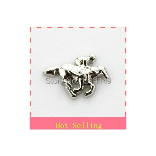 Hot selling horse racing floating charms living glass memory locket