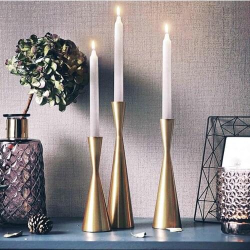 Nordic Metal Candle Holders Modern Gold Romantic Dinner Wedding Table Metal Candelabros Centro De Mesa Decoration Home