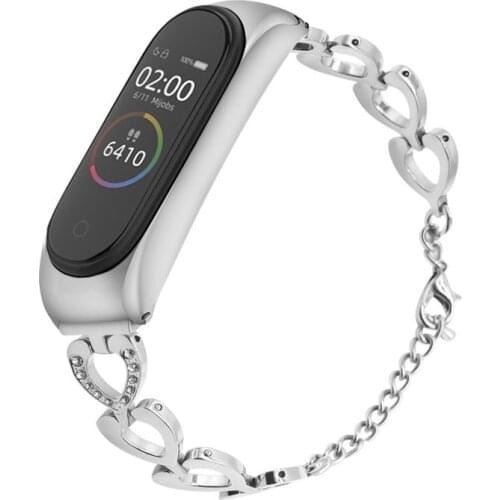 Mi Band 5 Strap Metal Bling Bracelet for Xiaomi Mi Band 3 4 Wristband Stainless Steel Watchband Miband Replacement Accessories
