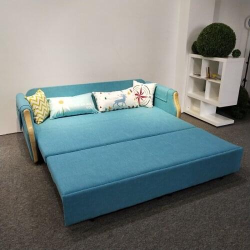 Fabrics Sofa Bed Multi-Purpose Foldable Washable Slidable Three-Fold Apartment Multi-Function Storage Sofa
